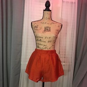 Burnt Orange High Waist Shorts